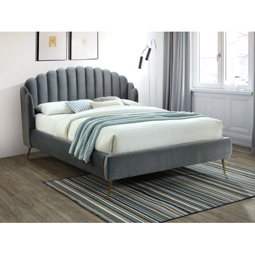 Επενδυμένο κρεβάτι Calabria 160x200 με Βελούδο σε χρώμα Γκρι DIOMMI CALABRIAVSZZL