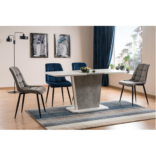 CALIPSO TABLE WHITE MATT / GRAY (CONCRETE EFFECT) 110 (145) X68.6 IN DIOMMI CALIPSOBMSZ110IN CALIPSO TABLE WHITE MATT / GRAY (CONCRETE EFFECT) 110 (145) X68.6 IN DIOMMI CALIPSOBMSZ110IN