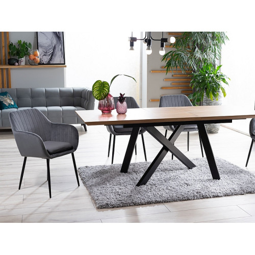 ΤΡΑΠΕΖΙ CAPITOL OAK / ΜΑΥΡΟ ΠΛΑΙΣΙΟ 160 (200) X90 DIOMMI CAPITOLDC160