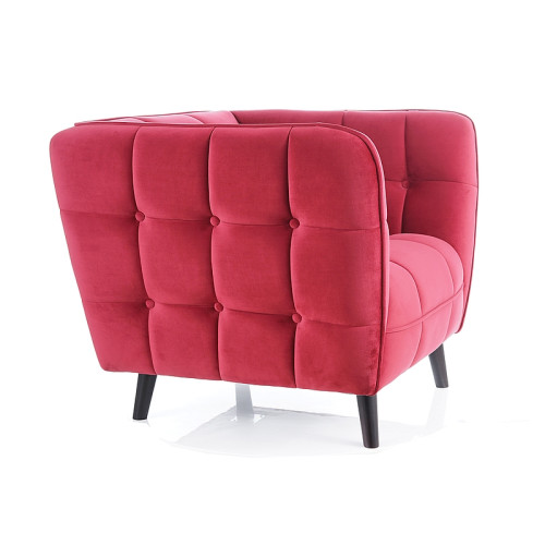 Πολυθρόνα βελούδινη μπορντώ Castello1 85Χ92Χ78ΩDIOMMI 80-087