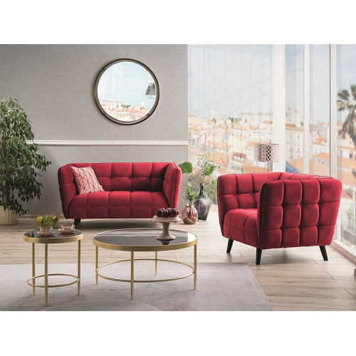 ΚΑΝΑΠΕ CASTELLO 2 VELVET Βουργουνδί BLUVEL 59 / WENGE DIOMMI CASTELLO2V59