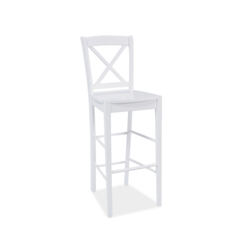 Ξύλινη καρέκλα μπαρ CD-964 37x40x112 λευκή DIOMMI CD964B