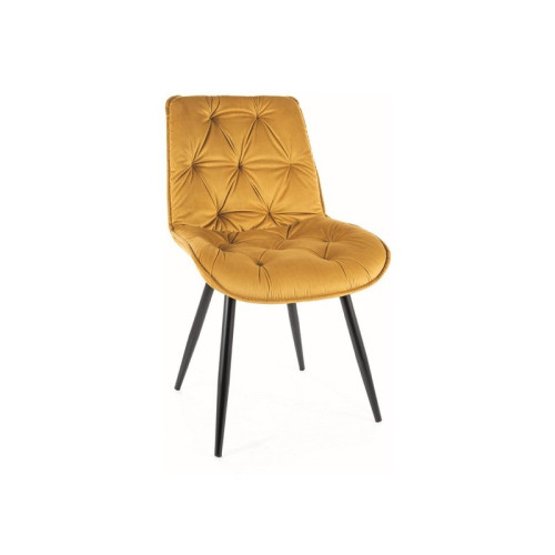 KRZESŁO CHERRY II VELVET CZARNY STELAŻ/CURRY BLUVEL 68
