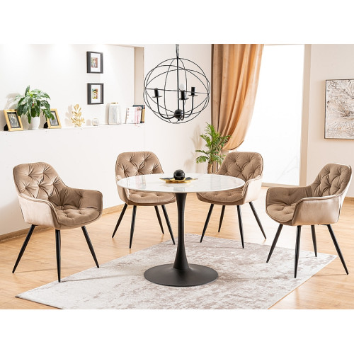 CHERRY VELVET CHAIR ΜΑΥΡΟ ΠΛΑΙΣΙΟ / ΜΠΕΖ BLUVEL 28 DIOMMI CHERRYVCBE
