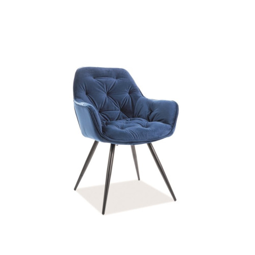 CHERRY VELVET CHAIR ΜΑΥΡΟ ΠΛΑΙΣΙΟ / NAVY BLUVEL 86 DIOMMI CHERRYVCG