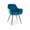 CHERRY VELVET CHAIR ΜΑΥΡΗ ΚΟΡΝΙΖΑ / TURQUOISE BLUVEL 85 DIOMMI CHERRYVCTU