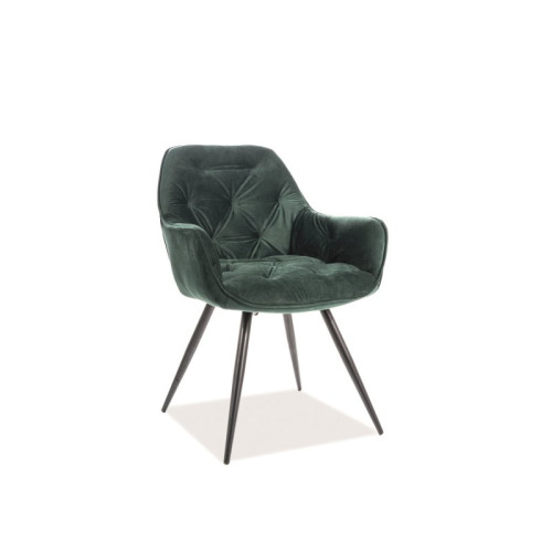 CHERRY VELVET CHAIR ΜΑΥΡΟ ΠΛΑΙΣΙΟ / GREEN BLUVEL78 DIOMMI CHERRYVCZ