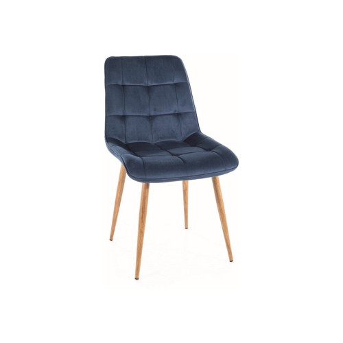 KRZESŁO CHIC D VELVET  DĄB STELAŻ / GRANATOWY BLUVEL 86