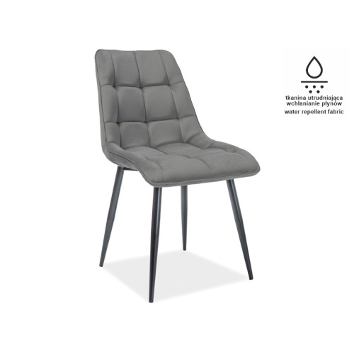 Επενδυμένη καρέκλα ύφασμιμι Chic 50x43x88 μαύρο/γκρι velvet DIOMMI CHICMVCSZ
