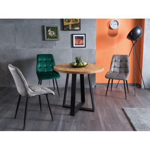 Επενδυμένη καρέκλα ύφασμιμι Chic 50x43x88 μαύρο/πράσινο βελούδο DIOMMI CHICVCZ78