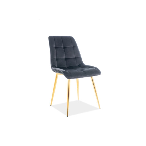 Επενδυμένη καρέκλα ύφασμιμι Chic 50x43x88 χρυσός/μαύρο βελούδο DIOMMI CHICVZLC