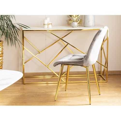 Επενδυμένη καρέκλα ύφασμια Chic 50x43x88 χρυσός/γκρι βελούδο DIOMMI CHICVZLSZ