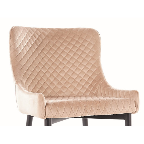 Επενδυμένη καρέκλα τραπεζαρίας Colin B 52x45x82 μεταλλική μαύρη βάση/μπεζ βελούδο bluvel 28 DIOMMI COLINBVCBE1