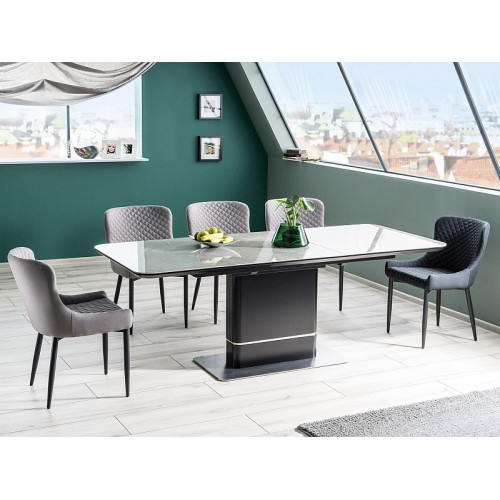 Επενδυμένη καρέκλα τραπεζαρίας Colin B 52x45x82 μεταλλική μαύρη βάση/μαύρο βελούδο bluvel 19 DIOMMI COLINBVCC