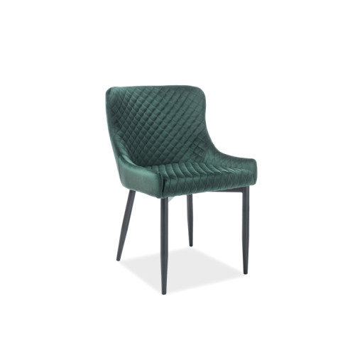 Επενδυμένη καρέκλα τραπεζαρίας Colin B 52x45x82 μεταλλική μαύρη βάση/πράσινη βελούδινη bluvel 78 DIOMMI COLINBVCZ