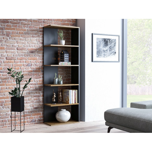 ΓΩΝΙΑΚΗ ΒΙΒΛΙΟΘΗΚΗ WOTAN OAK + BLACK 170X60 DIOMMI CORNERDWC ΓΩΝΙΑΚΗ ΒΙΒΛΙΟΘΗΚΗ WOTAN OAK + BLACK 170X60 DIOMMI CORNERDWC