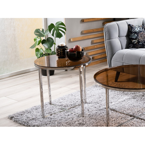 ΚΡΥΣΤΑΛΛΟ Β ΠΑΓΚΟΣ SMOKE GLASS Κεχριμπάρι / ΑΣΗΜΕΝΙΟ FI 55 DIOMMI CRYSTALBCTS