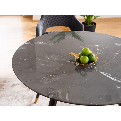 ΤΡΑΠΕΖΙ CYRIL II ΜΑΥΡΗ ΠΕΤΡΑ ΕΦΕ / ΜΑΥΡΟ / ΧΡΥΣΟ ΠΛΑΙΣΙΟ FI100 DIOMMI CYRYLCCFI100