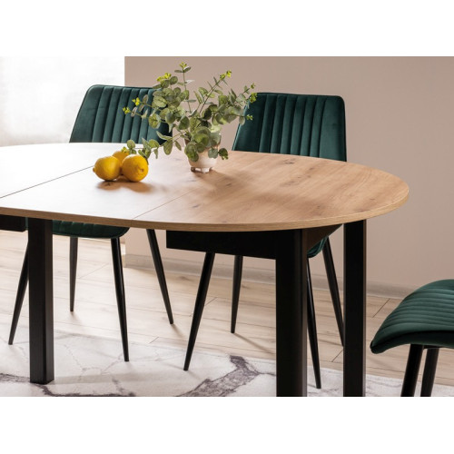 DANTE TABLE ARTISAN OAK / BLACK MATT FI 102 (102-142) DIOMMI DANTEDACMFI102