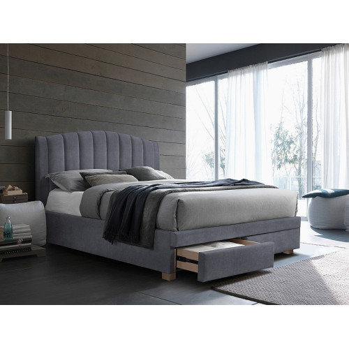 Επενδυμένο κρεβάτι Emotion 160x200 με Βελούδο σε χρώμα Γκρι  DIOMMI EMOTIONV160SZD