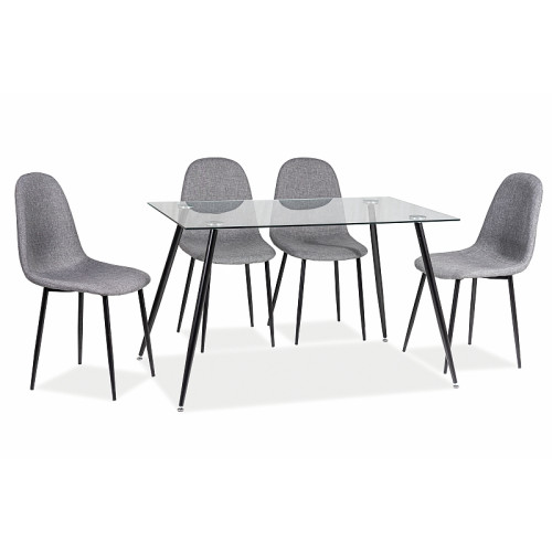 Επενδυμένη καρέκλα Fox 43x43x89 μαύρος σκελετός/γκρι ύφασμα 49 DIOMMI FOXCSZ