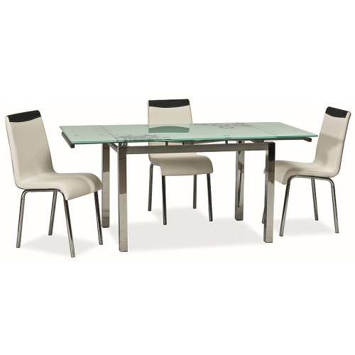 ΤΡΑΠΕΖΙ GD017 ΛΕΥΚΟ / ΧΡΩΜΙΟ 110 (170) x74 DIOMMI GD017B