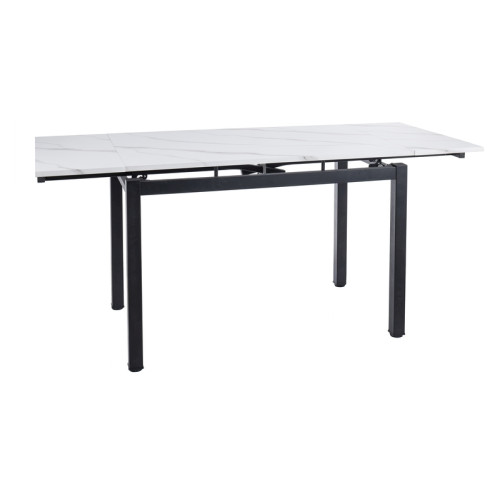 STÓŁ GD017 BIAŁY EFEKT MARMURU/CZARNY MAT 110(170)x74