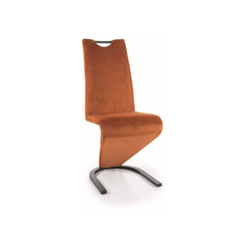 KRZESŁO H090 VELVET CZARNY STELAŻ / CYNAMON BLUVEL 4215