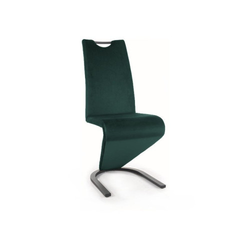 KRZESŁO H090 VELVET CZARNY STELAŻ / ZIELONY BLUVEL 78