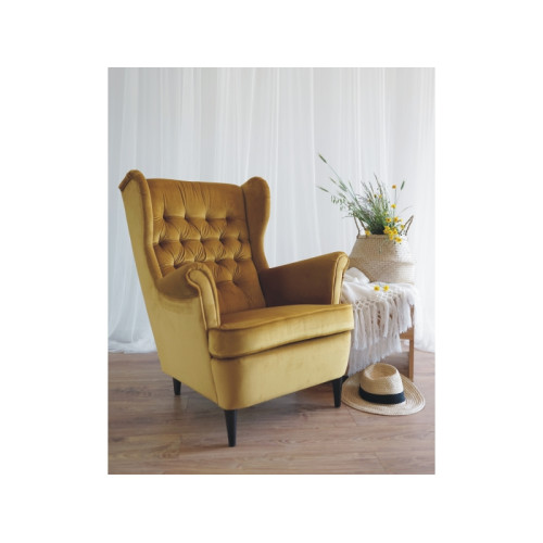 Πολυθρόνα Harry Βελούδινη σε Κίτρινο Χρώμα 90х68х100 DIOMMI HARRYV68W