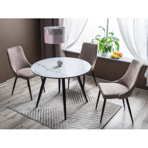 ΤΡΑΠΕΖΙ IDEAL MARBRE EFFECT / ΜΑΥΡΟ ΠΛΑΙΣΙΟ 100Χ100 DIOMMI IDEALC100