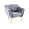 FOTEL KARO 1 VELVET SZARY BLUVEL 14 / BUK