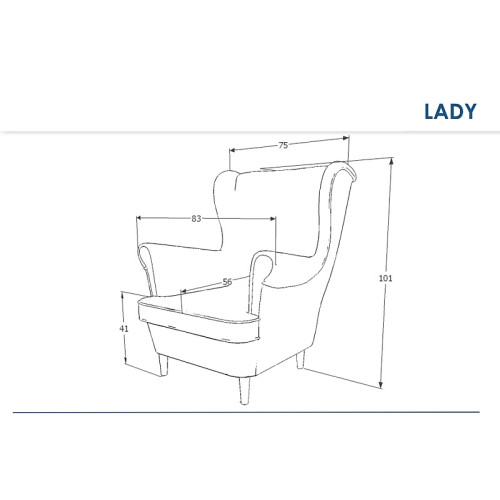 Πολυθρόνα Lady Βελούδινη σε Μπεζ Χρώμα 56х75х101 DIOMMI LADYV28