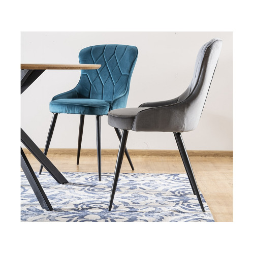 Καρέκλα τραπεζαρίας Βελούδινη σε Μπλε Χρώμα Lotus 51 x 52 x 91 DIOMMI LOTUSVCTU