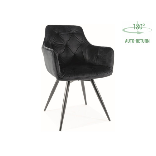 KRZESŁO MANGO VELVET STELAŻ CZARNY/BLUVEL CZARNY 19