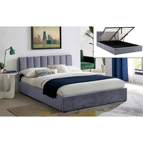 Επενδυμένο κρεβάτι Montreal 140x200 με Βελούδο σε χρώμα Γκρι DIOMMI MONTREALV140SZ