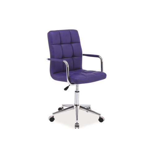 Καρέκλα γραφείου Q-022 οικολογικό δέρμα μωβ 87x45-55x51x40 DIOMMI 80-1432