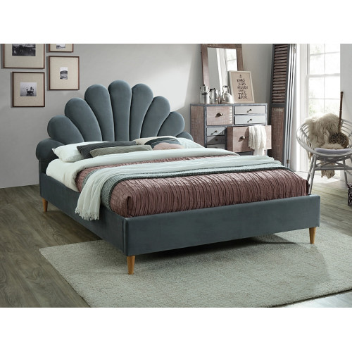 Επενδυμένο κρεβάτι Santana 160x200 με Βελούδο σε χρώμα  Γκρι DIOMMI SANTANAV160SZD