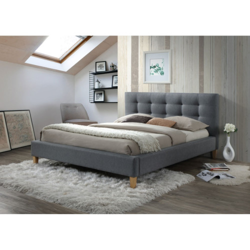Επενδυμένο κρεβάτι Texas 140x200 με Ύφασμα  χρώμα Γκρι DIOMMI TEXAS140SZ