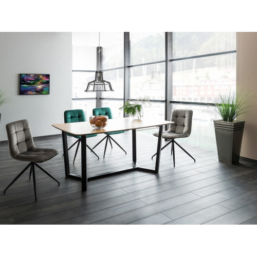 Επενδυμένη καρέκλα Texo 47x42x86 μαύρη μεταλλική βάση/πράσινο bluvel 78 DIOMMI TEXOVCZ78