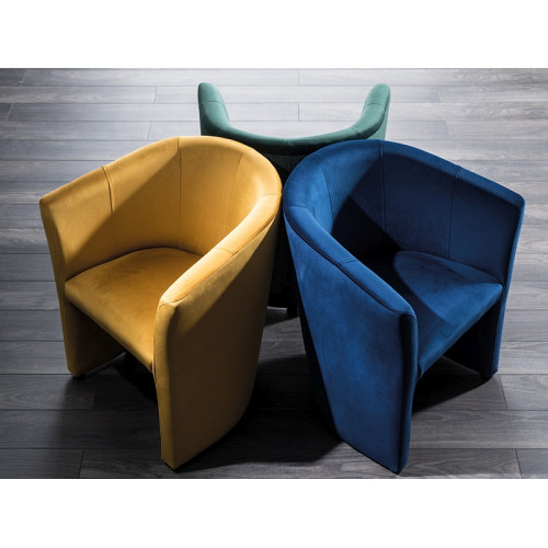  Πολυθρόνα βελούδινη μπλέ TM1V86 60x67x76 DIOMMI 80-183