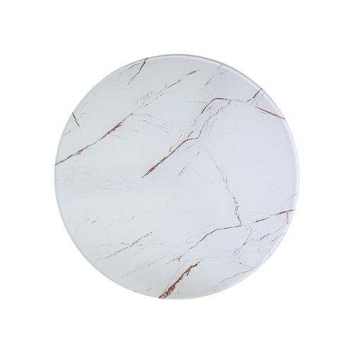 Τραπέζι σαλονιού με μεταλλικά πόδια μαύρα με χρυσό και γυάλινη επιφάνεια λευκή VEGA 80x80x45εκ DIOMMI 80-679        