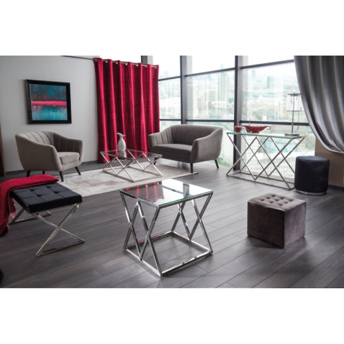 Κονσόλα μεταλλική με γυάλινη επιφάνεια διαφανής Zegna 120х40х78 DIOMMI ZEGNACS